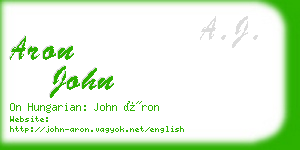 aron john business card